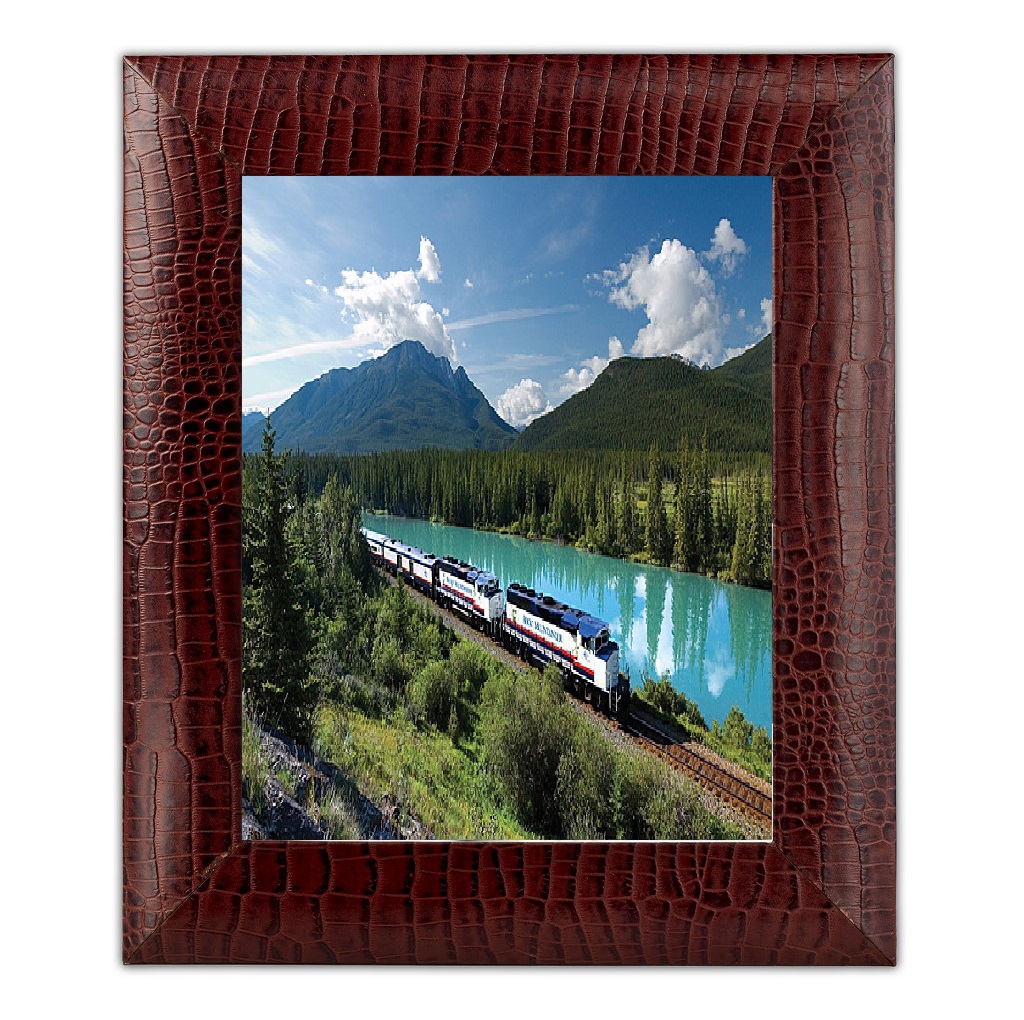 Brown Crocodile Embossed Leather 8 X 10 Photo Frame WAUCUSTA20360 Brown Crocodile Embossed Leather 8 X 10 Photo Frame WAUCUSTA20360